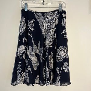 Linda Allard Ellen Tracy 100% silk floral skirt
